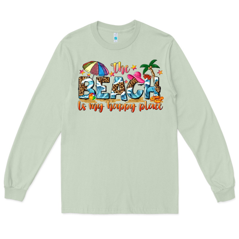 The Beach Is My Happy Place Long Sleeve Tee by NancyCooperArtShop | Teevron