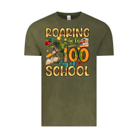 Vintage Olive roaring in to 100 day of school Vintage Tee - Artiststas