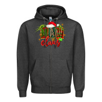Charcoal Heather christmas maw claus Zipper Hoodie - FaDigitalArtStudio