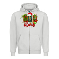 Dove Grey christmas maw claus Zipper Hoodie - FaDigitalArtStudio