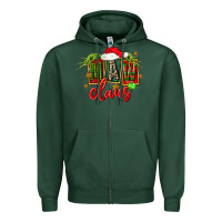 Sports Green christmas maw claus Zipper Hoodie - FaDigitalArtStudio