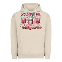 Pigment French Oak you give me teachcardia Urban Hoodie - RacoonDesign
