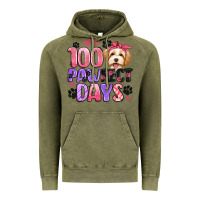 Vintage Olive 100 pawfect days Vintage Hoodie - Artiststas