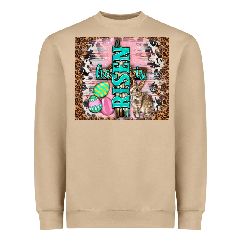 Western He Is Risen With Rabbit Heavyweight Sweatshirt by TumblerDesignByShophia | Teevron