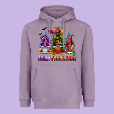 Happy Hallothanksmas Heavyweight Hoodie Designed By Fadigitalartstudio