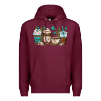Burgundy bull skull coffee cups Premium Hoodie - OliviaCreatesArt