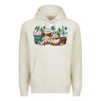 Oatmeal Heather bull skull coffee cups Premium Hoodie - OliviaCreatesArt