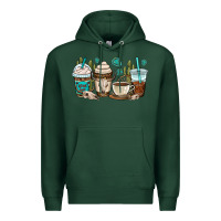 Sports Green bull skull coffee cups Premium Hoodie - OliviaCreatesArt