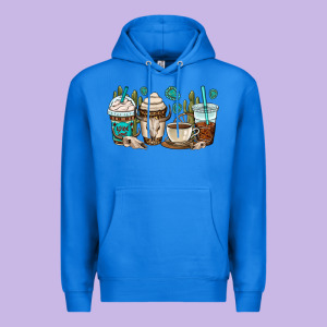 Bull Skull Coffee Cups Premium Hoodie Designed By Oliviacreatesart