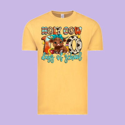 Holy Cow 100 Days Of School Vintage Tee Designed By Artiststas