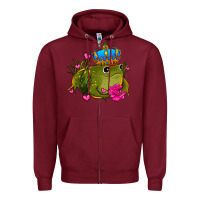 Burgundy valentines day frog prince olivia Zipper Hoodie - OliviaCreatesArt