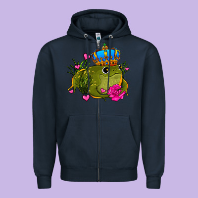 Valentines Day Frog Prince Olivia Zipper Hoodie Designed By Oliviacreatesart