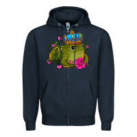 Navy valentines day frog prince olivia Zipper Hoodie - OliviaCreatesArt