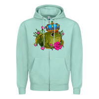 Seafoam valentines day frog prince olivia Zipper Hoodie - OliviaCreatesArt
