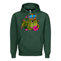 Sports Green valentines day frog prince olivia Zipper Hoodie - OliviaCreatesArt