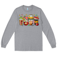 Heather Grey school bus coffee cups Long Sleeve Tee - NancyCooperArtShop