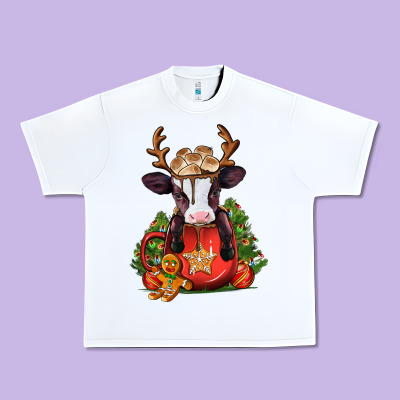 Christmas Baby Cow Hot Cocoa Urban Heavy Tee Designed By Jasminsmagicworld
