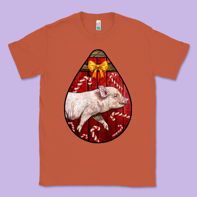 Christmas Pig Classic Tee Designed By Lillyallendesigns