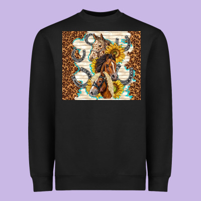Horses With Sunflowers Heavyweight Sweatshirt Designed By Tumblerdesignbyshophia