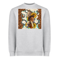 Heather Grey horses with sunflowers Heavyweight Sweatshirt - TumblerDesignByShophia