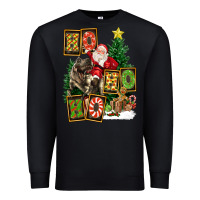 Black Christmas Trex Ho Ho Ho Santa Premium Sweatshirt - FaDigitalArtStudio