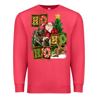 Cardinal Christmas Trex Ho Ho Ho Santa Premium Sweatshirt - FaDigitalArtStudio