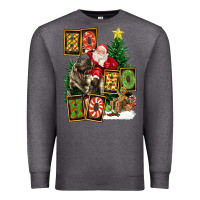 Charcoal Heather Christmas Trex Ho Ho Ho Santa Premium Sweatshirt - FaDigitalArtStudio