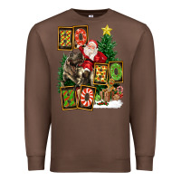 Chestnut Christmas Trex Ho Ho Ho Santa Premium Sweatshirt - FaDigitalArtStudio
