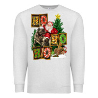 Oatmeal Heather Christmas Trex Ho Ho Ho Santa Premium Sweatshirt - FaDigitalArtStudio