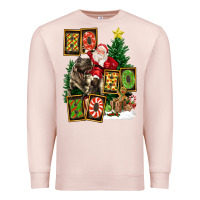 Pale Pink Christmas Trex Ho Ho Ho Santa Premium Sweatshirt - FaDigitalArtStudio