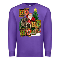Purple Christmas Trex Ho Ho Ho Santa Premium Sweatshirt - FaDigitalArtStudio