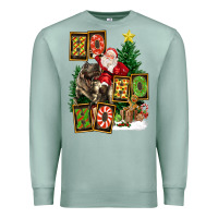 Seafoam Christmas Trex Ho Ho Ho Santa Premium Sweatshirt - FaDigitalArtStudio