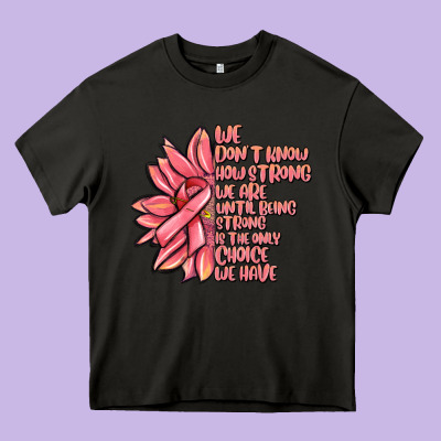 Pink Sunflower And Cancer Ribbon Breast Cancer Heavy Core Tee Designed By Maliassmallbusiness