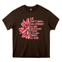 Chocolate Brown pink sunflower and cancer ribbon breast cancer Heavy Core Tee - MaliasSmallBusiness