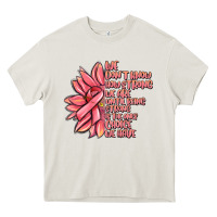 Cream pink sunflower and cancer ribbon breast cancer Heavy Core Tee - MaliasSmallBusiness
