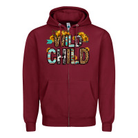 Burgundy wild child Zipper Hoodie - OliviaCreatesArt