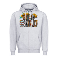 Heather Grey wild child Zipper Hoodie - OliviaCreatesArt