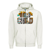Oatmeal Heather wild child Zipper Hoodie - OliviaCreatesArt