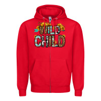 Red wild child Zipper Hoodie - OliviaCreatesArt