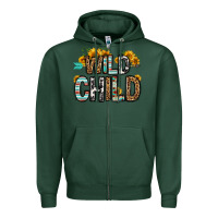 Sports Green wild child Zipper Hoodie - OliviaCreatesArt