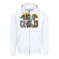 White wild child Zipper Hoodie - OliviaCreatesArt