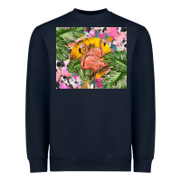 Navy flamingo with leopard Heavyweight Sweatshirt - TumblerDesignByShophia