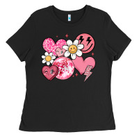 Black retro valentines day Ladies Tee - MaliasSmallBusiness