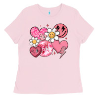 Bubblegum Pink retro valentines day Ladies Tee - MaliasSmallBusiness