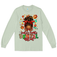 Matcha Santa's Favorite Dental Assistant Afro Messy Bun Long Sleeve Tee - texasbilliewilder
