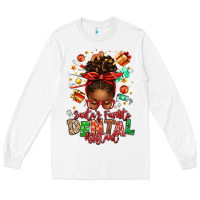 White Santa's Favorite Dental Assistant Afro Messy Bun Long Sleeve Tee - texasbilliewilder