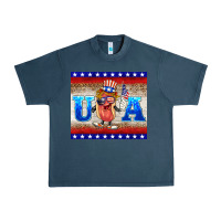 Midnight Navy usa hot dog Urban Heavy Tee - BarkalooDesign