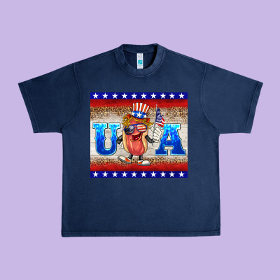 Usa Hot Dog Urban Heavy Tee Designed By Barkaloodesign