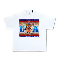 White usa hot dog Urban Heavy Tee - BarkalooDesign