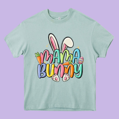 Mama Bunny Heavy Core Tee Designed By Maliassmallbusiness